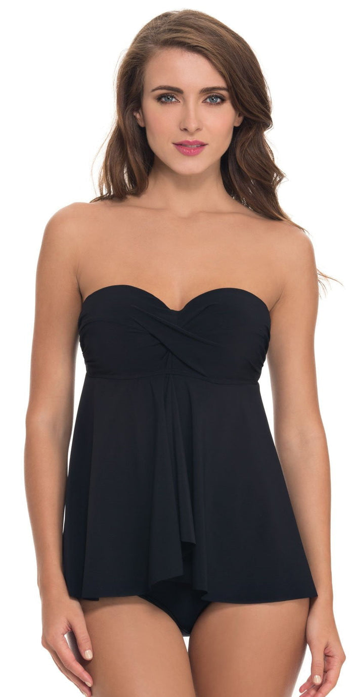 Profile By Gottex Tutti Frutti Black Shirred Sides Bottom 1P55-001: