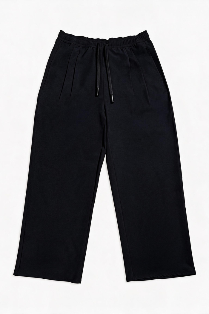 Relaxed Wide-Leg Trousers // Black Urban Monkey®