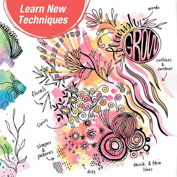 Reverse Coloring & Doodling Brights