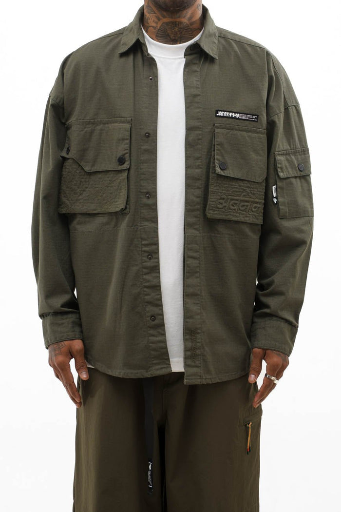 Ripstop Shacket // Olive Green - Urban Monkey® - UM23A_SH_002B_XS