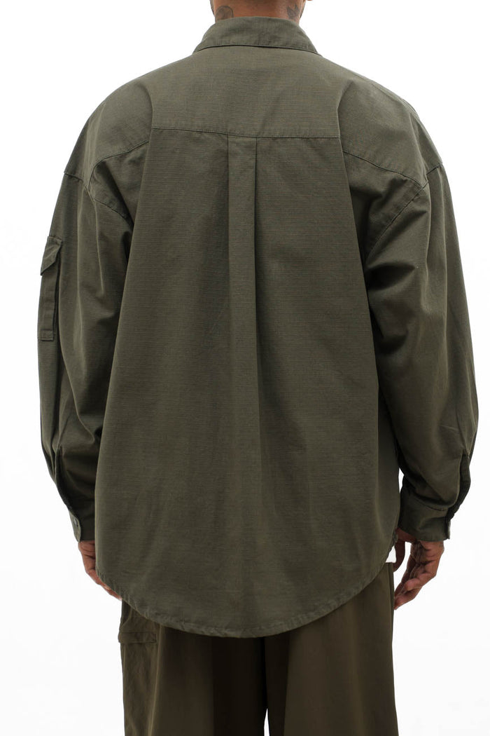 Ripstop Shacket // Olive Green - Urban Monkey® - UM23A_SH_002B_XS