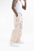 Ripstop Wide Leg Cargo Pants // Beige - Urban Monkey® - CRG001_BEI_S