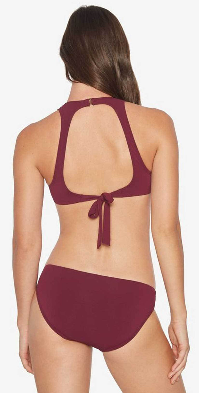 Robin Piccone Luca Cut Out Bikini Bottom In Rubine 181762-RBN: