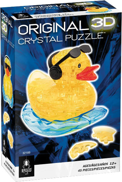 Box of Original 3D Crystal Puzzle with a rubber duck design