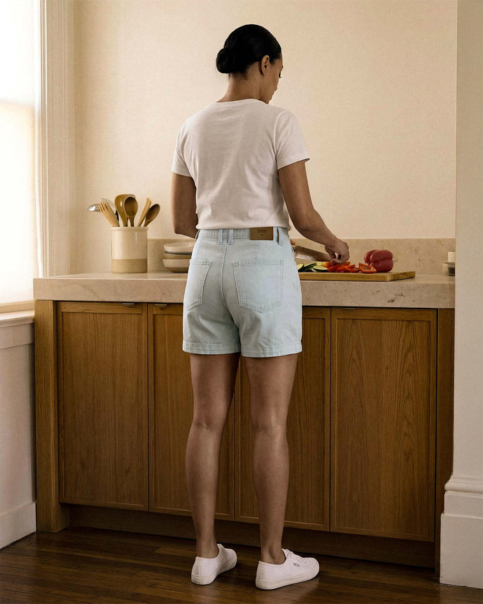 Rory Slouchy Short || Moonlight White