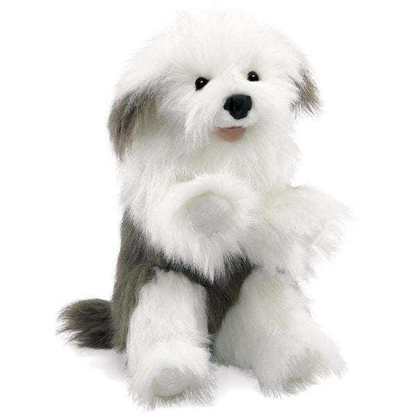 Plush sheepdog puppet