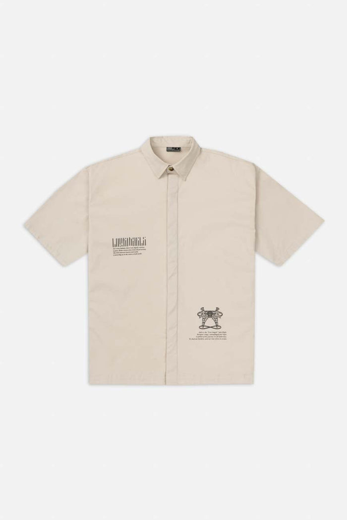 Short Sleeve Off White Shirt // Lost Angels - Urban Monkey® - 25SHBF7_BE_S