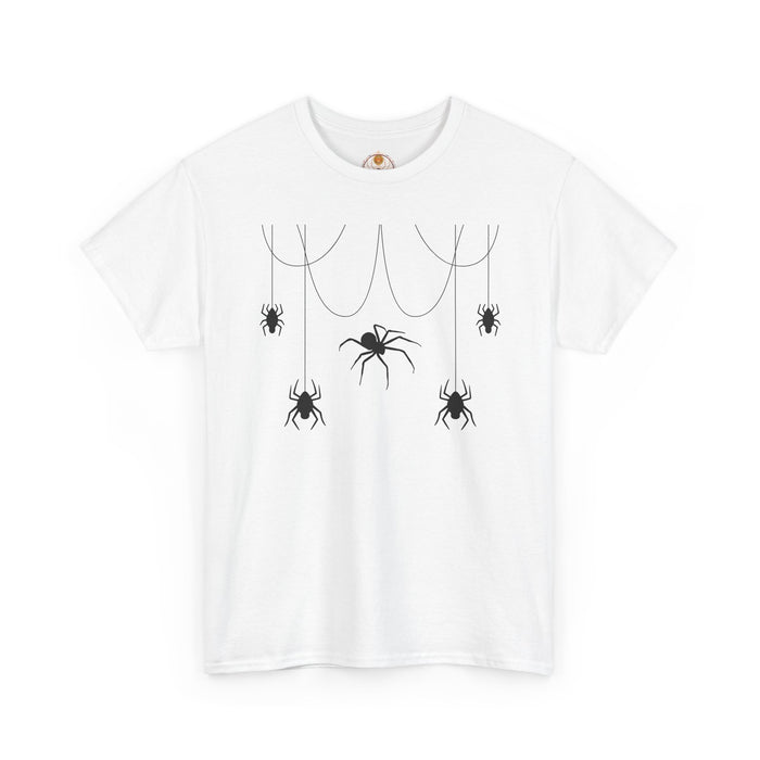 Spider Web Tee — Hanging Spiders Graphic T-Shirt