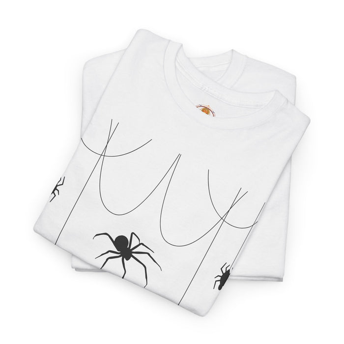 Spider Web Tee — Hanging Spiders Graphic T-Shirt