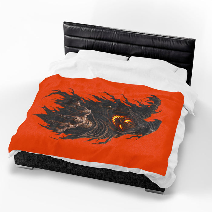Spooky Pumpkin Reaper Velveteen Plush Blanket
