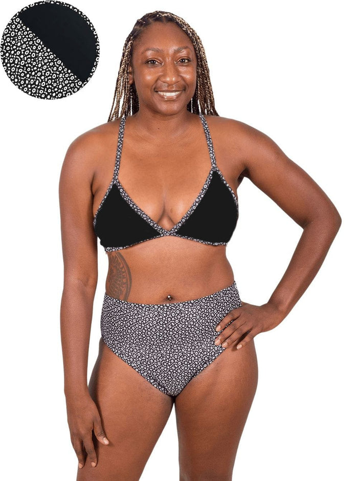 Model: Kayelyn is a marine biologist and underwater photographer. She is 5'4, 146 lbs, 34C and is wearing a size M High-Waisted Bikini Bottom and a M String Bikini Top.