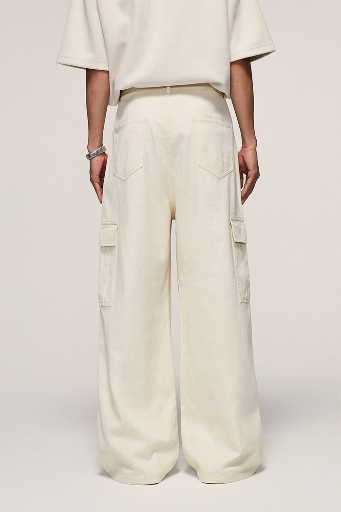 Streetwear Cargo Pants // White - Urban Monkey® - UM23_CRGP003WH_S