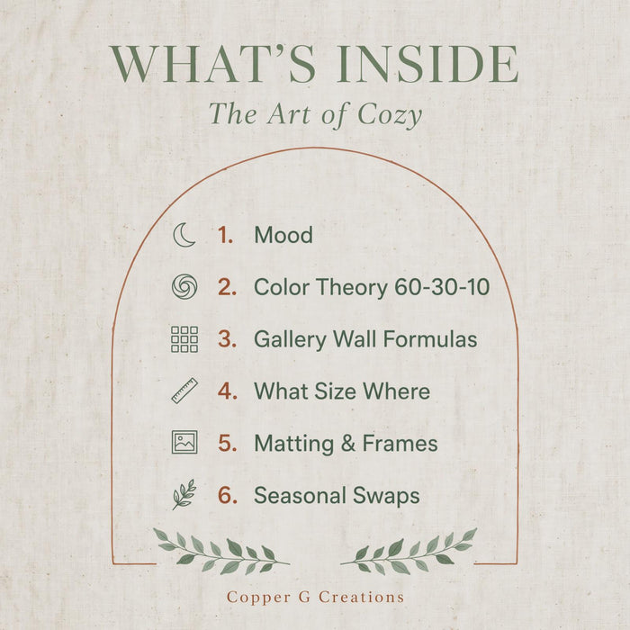 The Art of Cozy: Printable Wall Art Styling Guide (Digital Download)