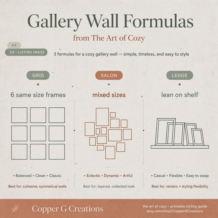 The Art of Cozy: Printable Wall Art Styling Guide (Digital Download)