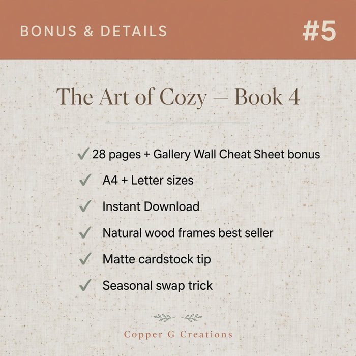 The Art of Cozy: Printable Wall Art Styling Guide (Digital Download)