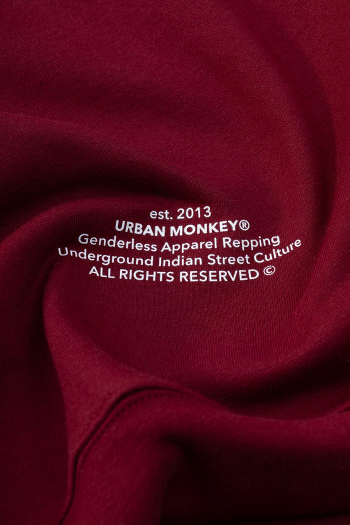 UM Core Hoodie // Burgundy Velvet - Urban Monkey® - UM24A_CORE_H05_XS
