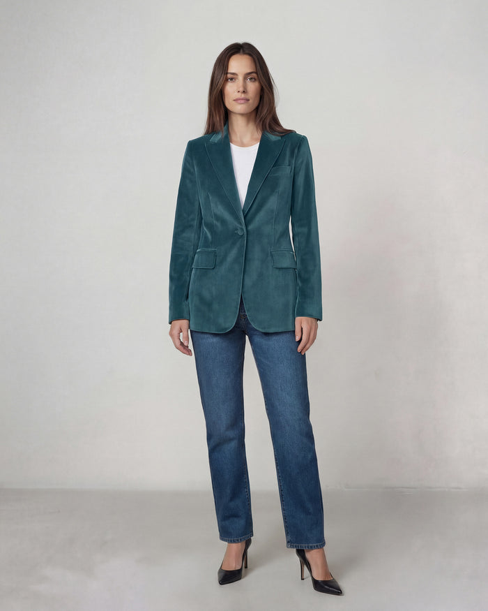 Velvet Blazer || Deep Lagoon
