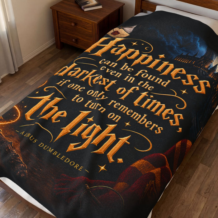 Velveteen Plush Blanket — "Happiness can be found even in the darkest of times" Inspirational Magical Throw