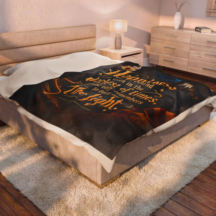 Velveteen Plush Blanket — "Happiness can be found even in the darkest of times" Inspirational Magical Throw