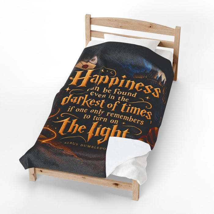 Velveteen Plush Blanket — "Happiness can be found even in the darkest of times" Inspirational Magical Throw