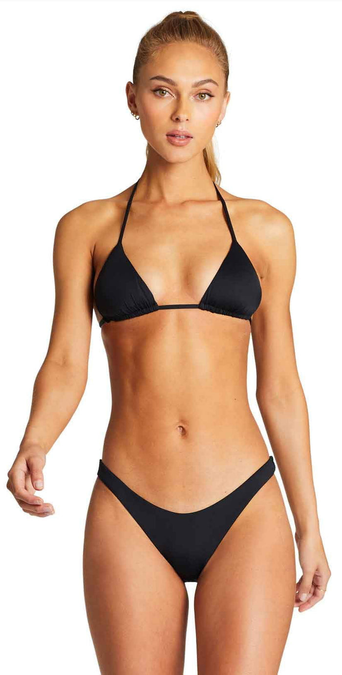 Vitamin A California High Leg Bottom in Black EcoLux: