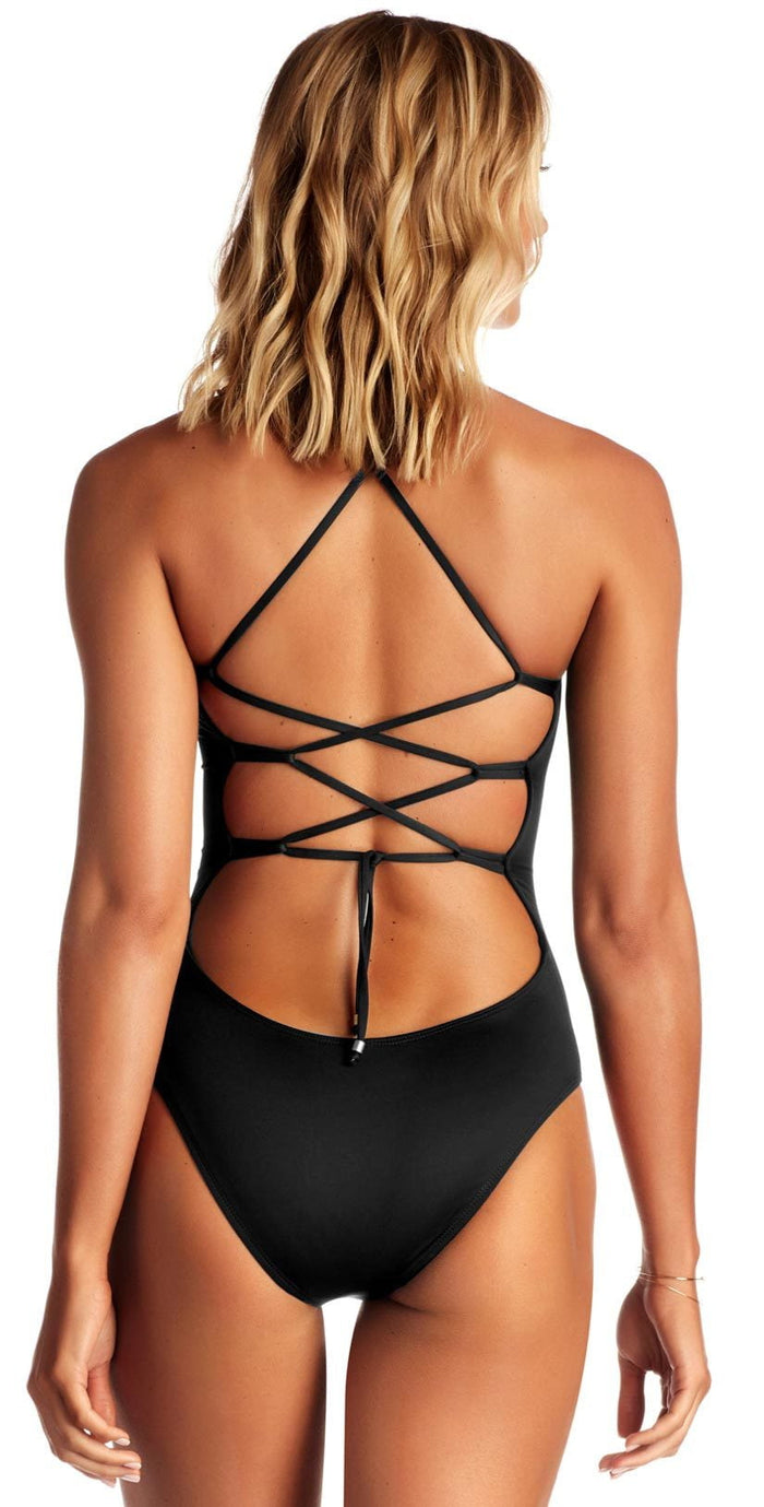 Vitamin A EcoLux Alexa High Neck One Piece in Black 82M ECB:
