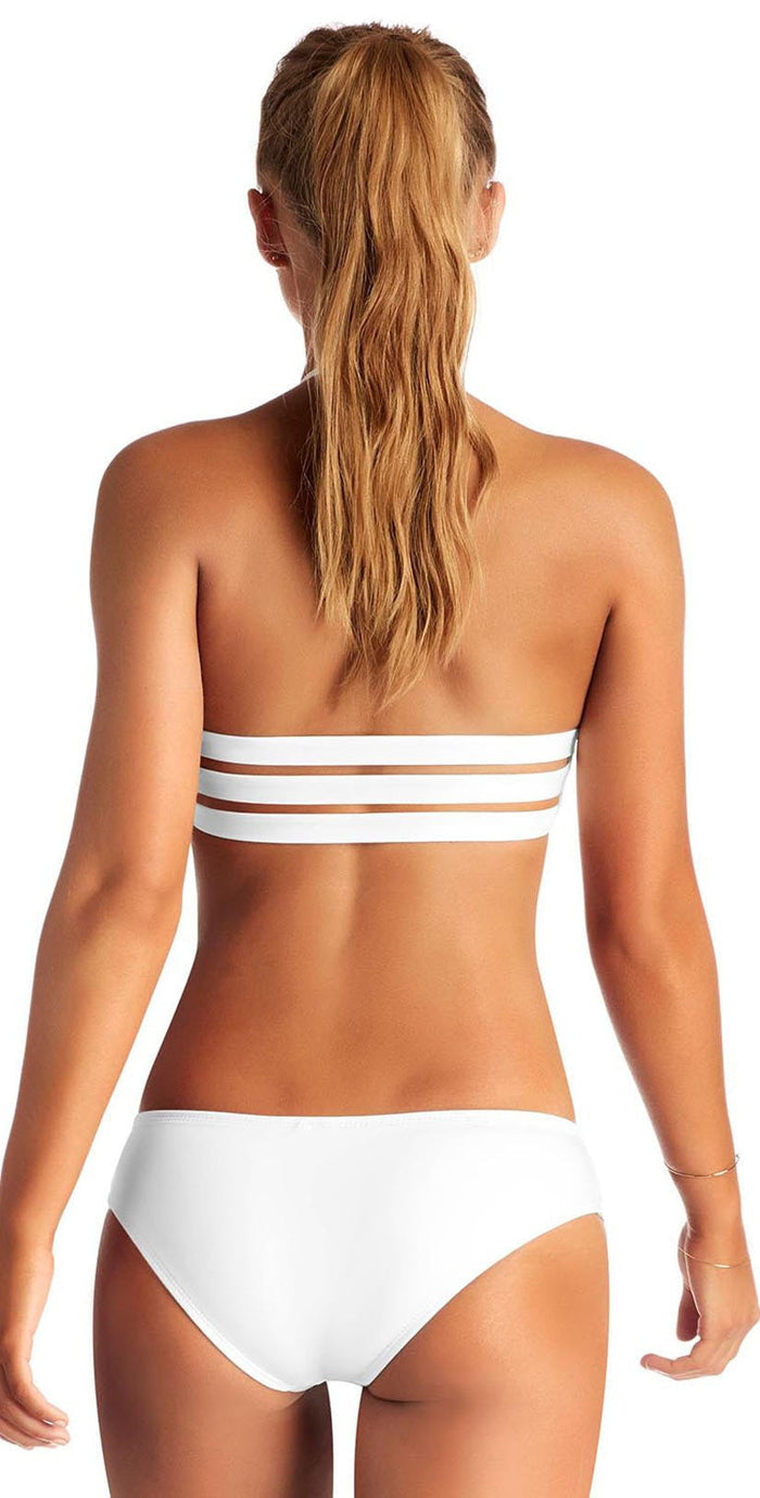 Vitamin A Emelia EcoLux Triple Strap Bottom in White 717B-ECW: