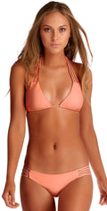Vitamin A Jaydah EcoLux Braided Triangle Top in Coral 72T PEA: