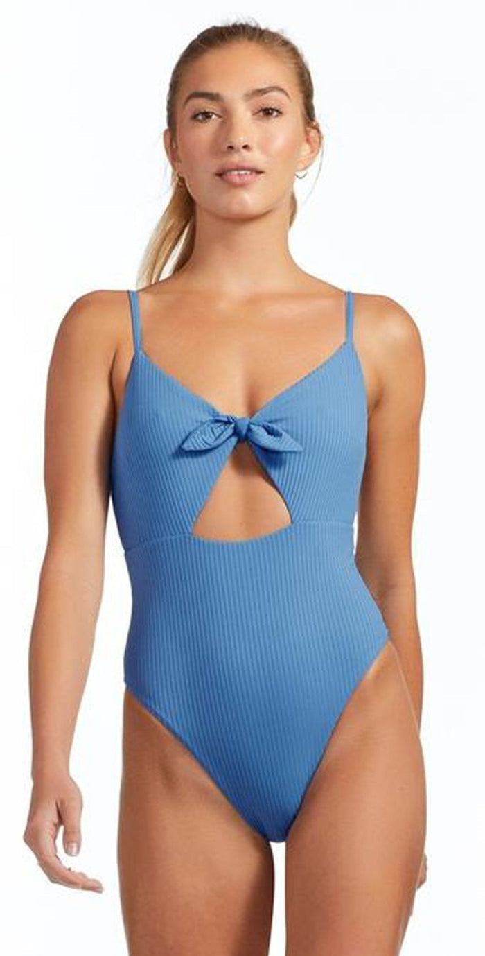 Vitamin A Alma EcoRib One Piece Bodysuit in Mediterranean Blue 931MF MBR: