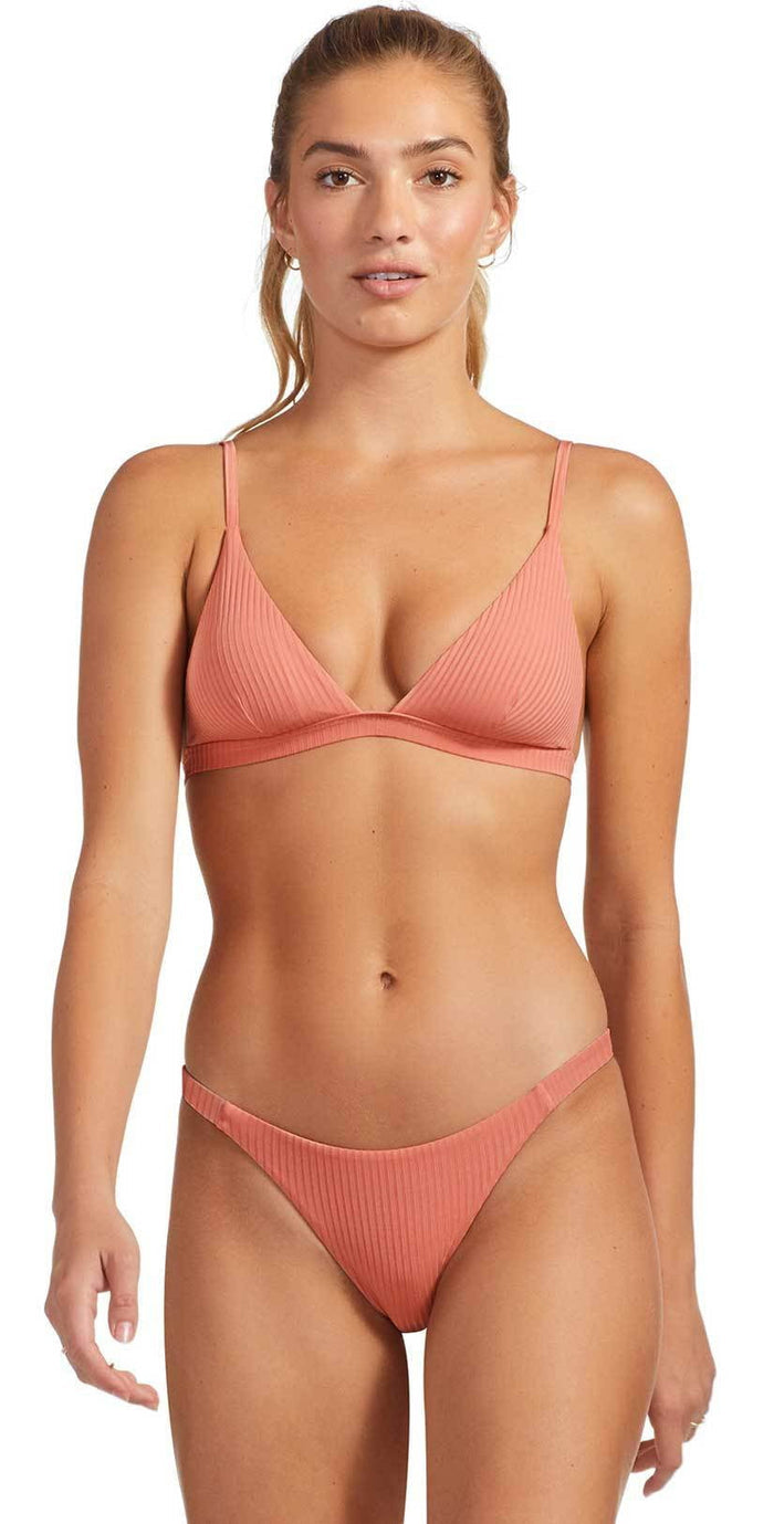 Vitamin A Carmen EcoRib Bikini Bottom in Soft Coral 84B ERSC: