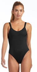 Vitamin A Eco Rib Leah Full Coverage One Piece in Black 76MF ERB: