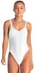 Vitamin A Eco Rib Leah Full Coverage One Piece in White 76MF ERW: