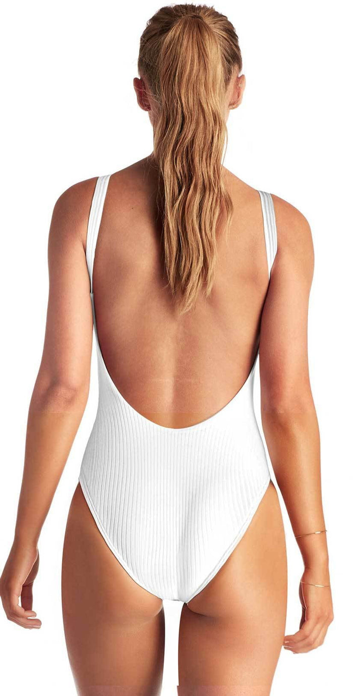 Vitamin A Eco Rib Leah Full Coverage One Piece in White 76MF ERW: