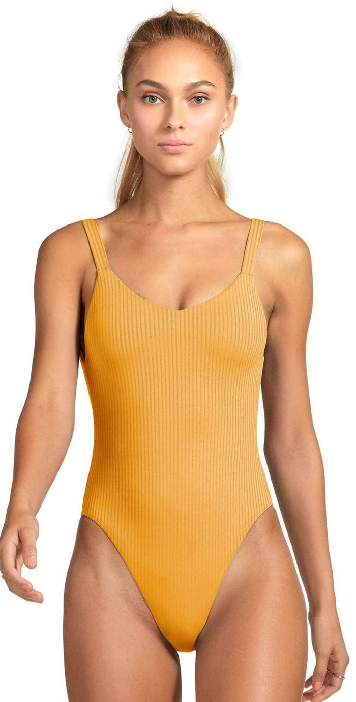 Vitamin A Eco Rib Leah One Piece in Marigold Eco Rib 76M ERM: