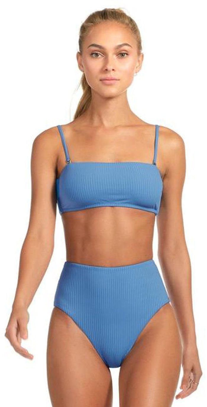Vitamin A Mila EcoRib Bandeau Top in Mediterranean Blue 902T MBR: