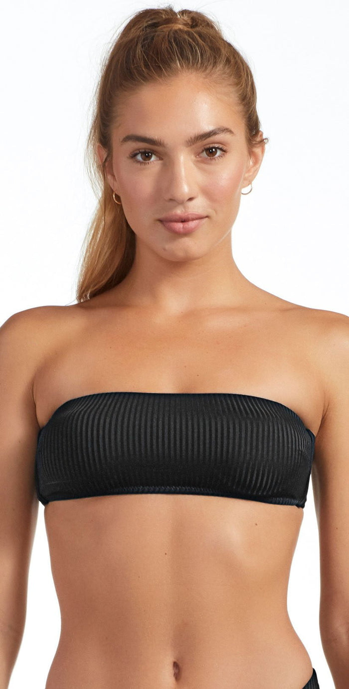 Vitamin A Eco Rib Mila Bikini Top in Black 902T ERB: