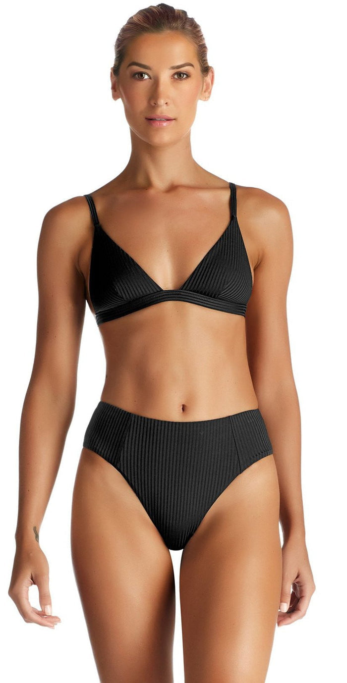 Vitamin A EcoRib Moss Top in Black 77NT-ERB: