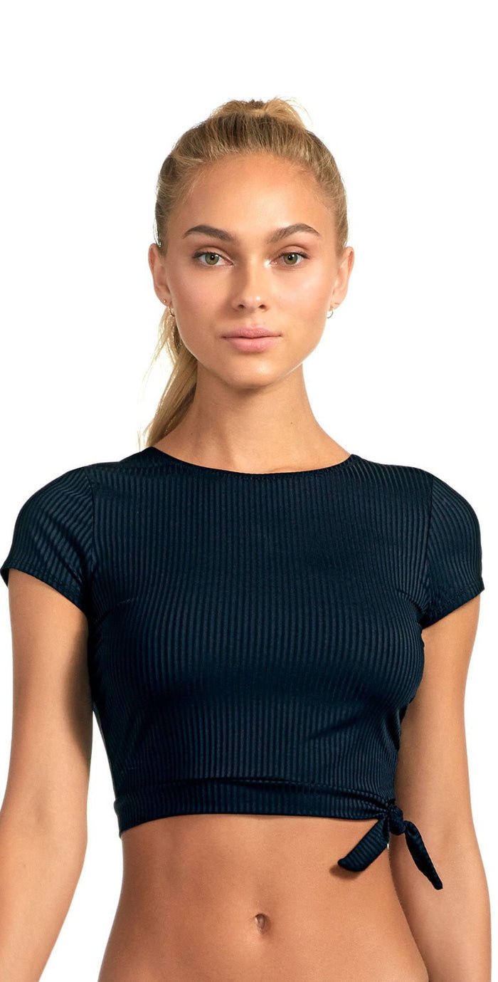 Vitamin A EcoRib Rica Crop Top in Black 91RG ERB: