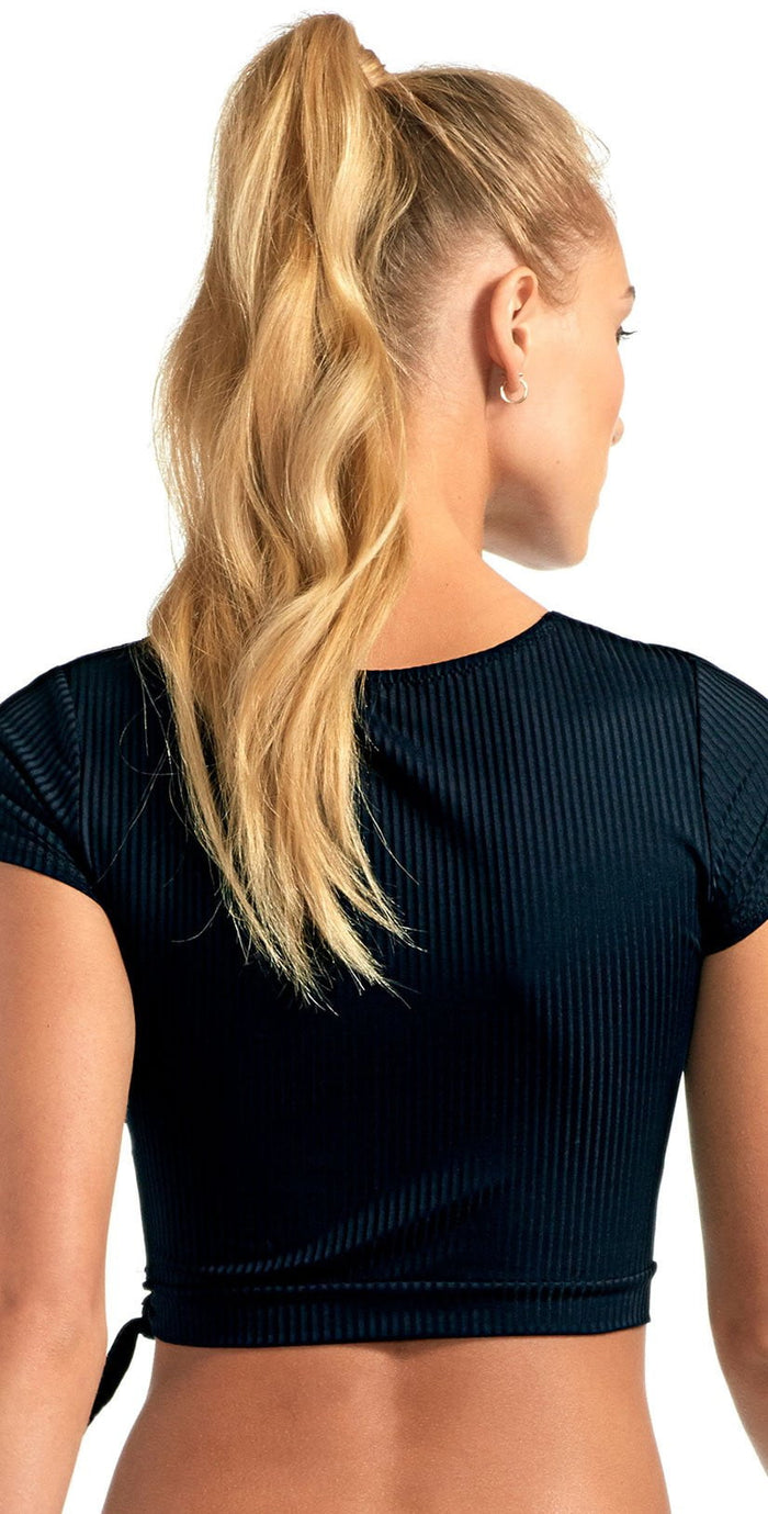Vitamin A EcoRib Rica Crop Top in Black 91RG ERB: