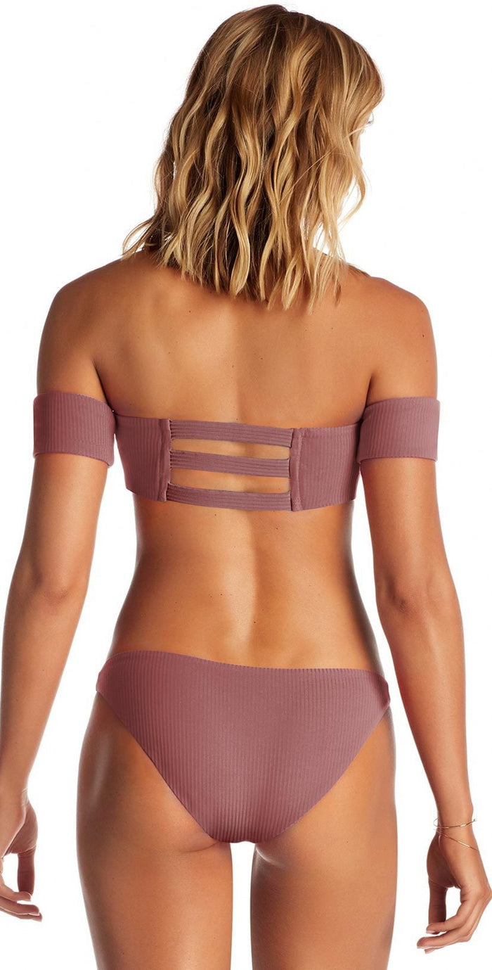 Vitamin A Havana Ribbed Bikini Top in Dusty Rose 85T DRR: