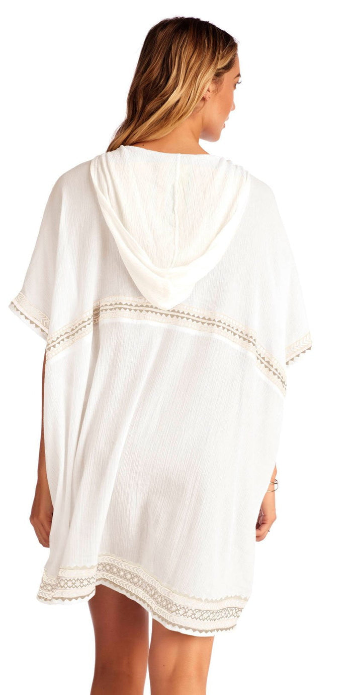 Vitamin A Isabell Windswept Short Gauze Caftan in White 7CS WEG: