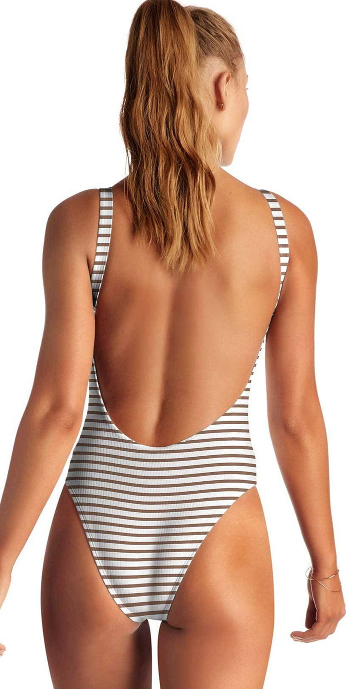 Vitamin A Leah One Piece Bodysuit in Coco Marin Stripe 76M MSD: