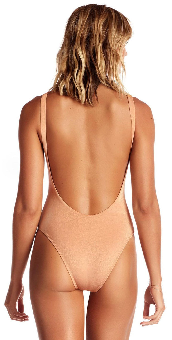 Vitamin A Leah One Piece Bodysuit in Rose Gold Metallic 76M RSG: