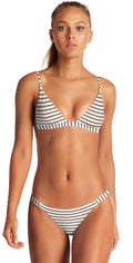 Vitamin A Moss Bikini Top in Cocoa Marin Stripe 77NT MSD: