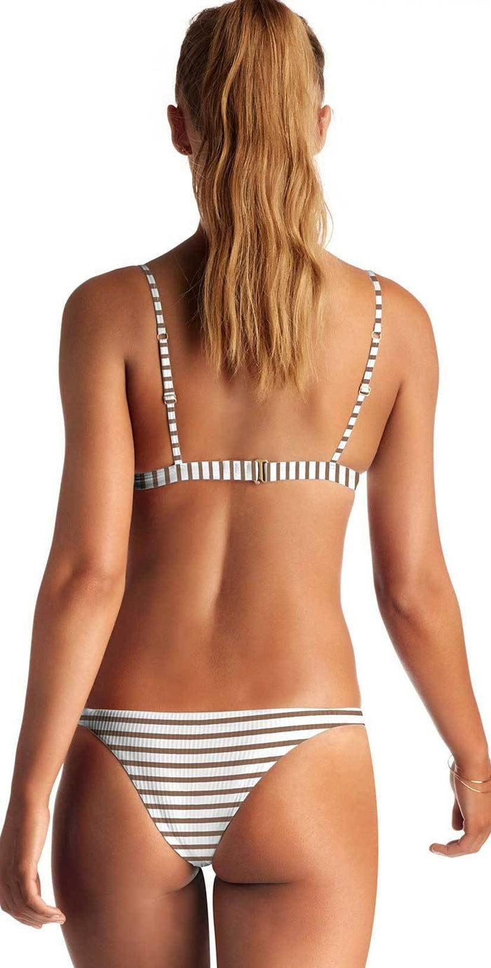 Vitamin A Moss Bikini Top in Cocoa Marin Stripe 77NT MSD: