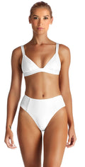 Vitamin A Neutra EcoRib Triangle Bikini Top in White 805T ERW: