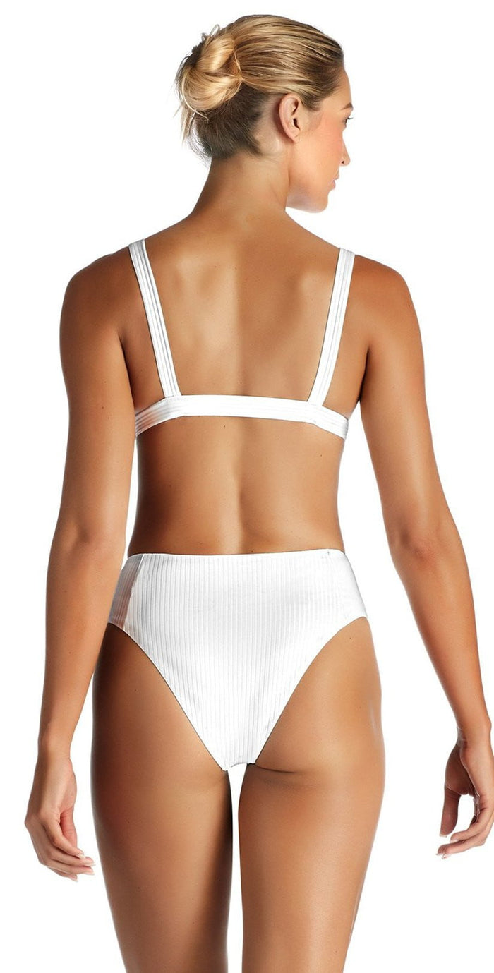 Vitamin A Sienna EcoRib High Waist Bottom in White 814B ERW: