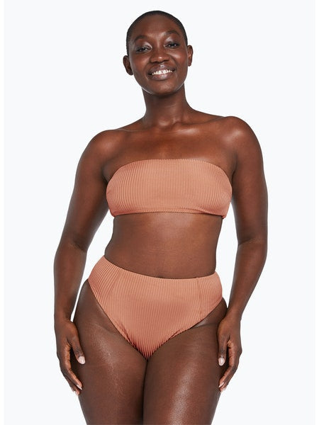 Vitamin A Sienna High Waist Bottom in Pink Sands Shimmer
