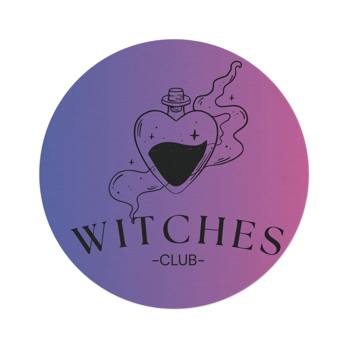 Witches Club Round Rug — Mystic Heart Potion Boho Floor Mat