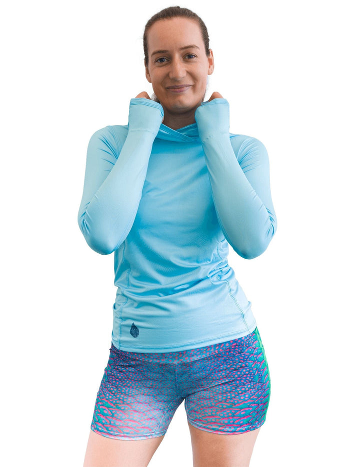 Women's Bahama Blue Hooded Sun Shirt | UPF 50+ | Waterlust